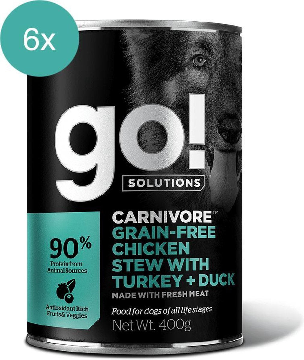 GO! SOLUTIONS CARNIVORE Graanvrij Kippen Stoof met Kalkoen + Eend Recept 6x