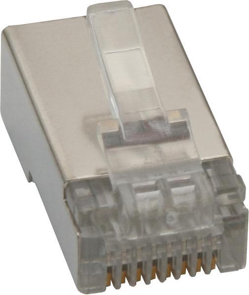RJ45 CAT5e Netwerk Stekker Afgeschermd -  Grijs - 10 stuks