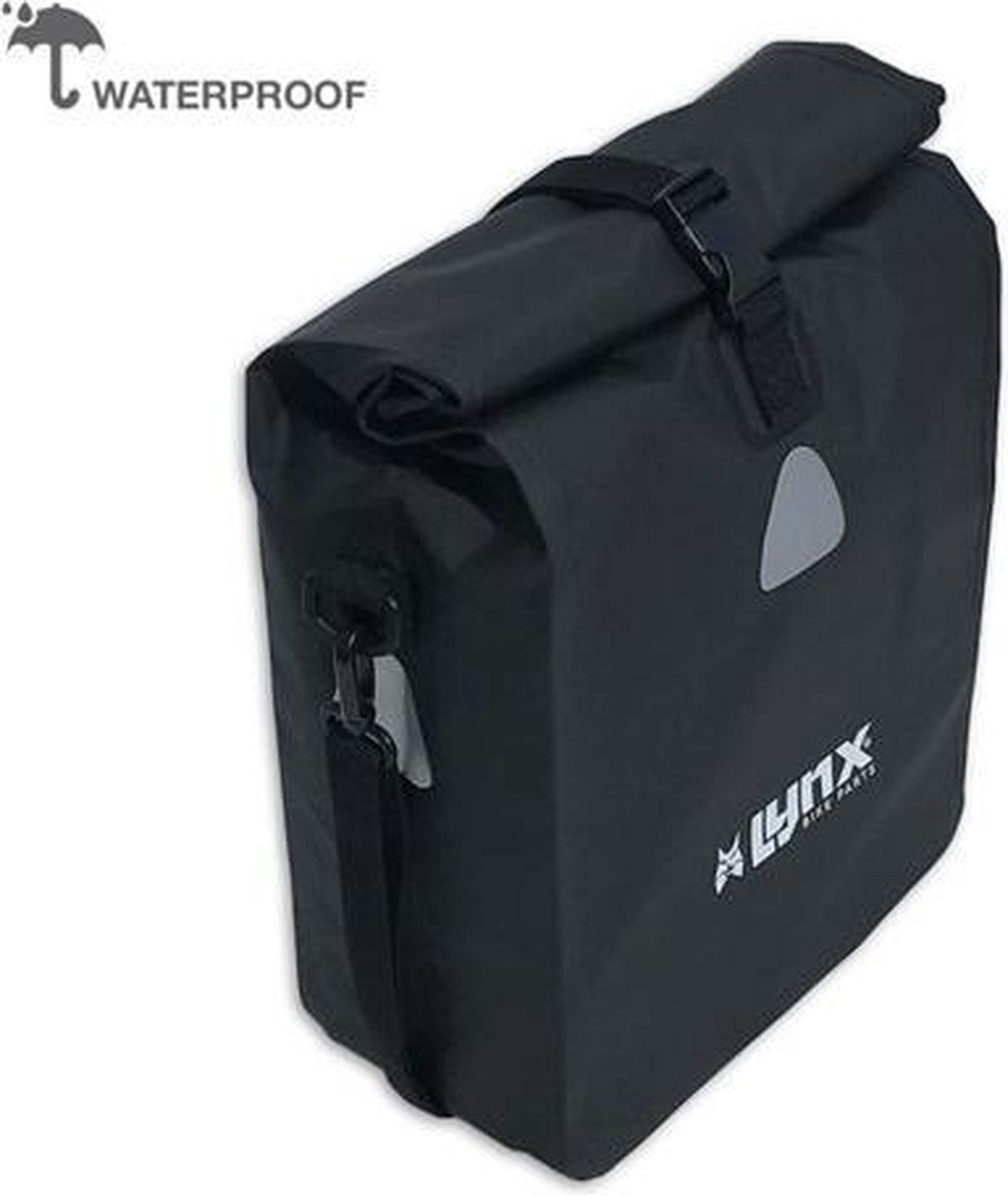 Lynx fietstas enkel tarpaulin 16l zwart waterdicht