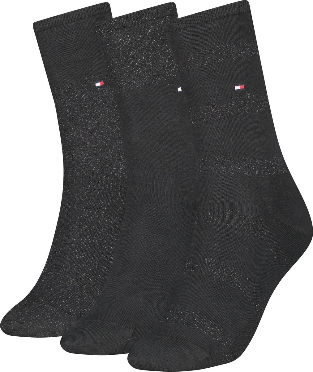 Tommy Hilfiger 3P Sparkle Dames Sokken Giftbox - Maat 35/38