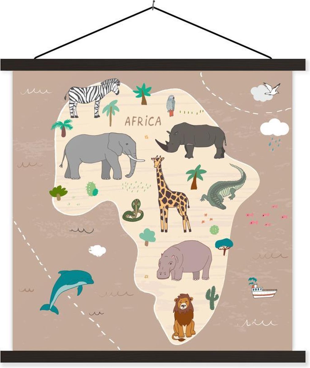 Dieren - Wereldkaart kinderen - Afrika