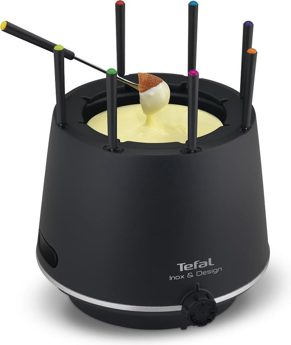 Tefal Inox & Design EF2658 - Elektrische Fonduepan - 8 fonduevorkjes