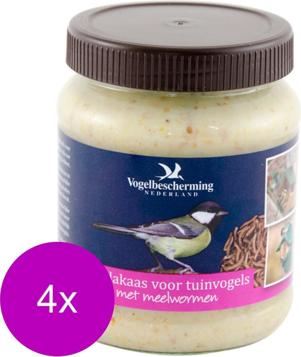 Wildbird Vogelbescherming  Pindakaas Tuinvogel Meelworm - Buitenvogelvoer - 4 x 330 g