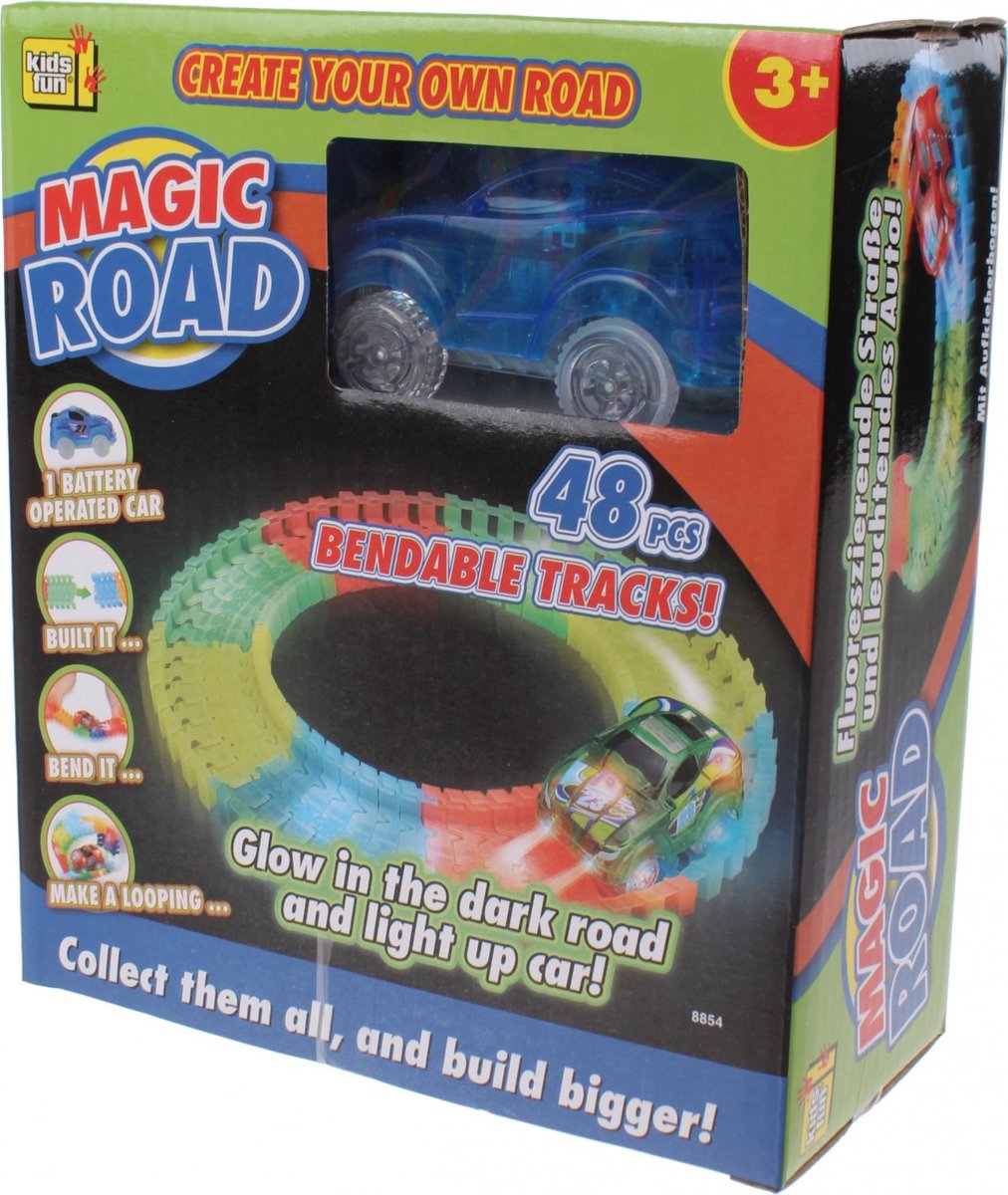 Kids Fun Racebaan Magic Road Blauw 48-delig