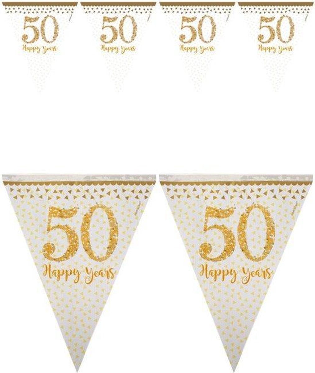 Vlaggenlijn 50 Happy Years Goud 4 meter