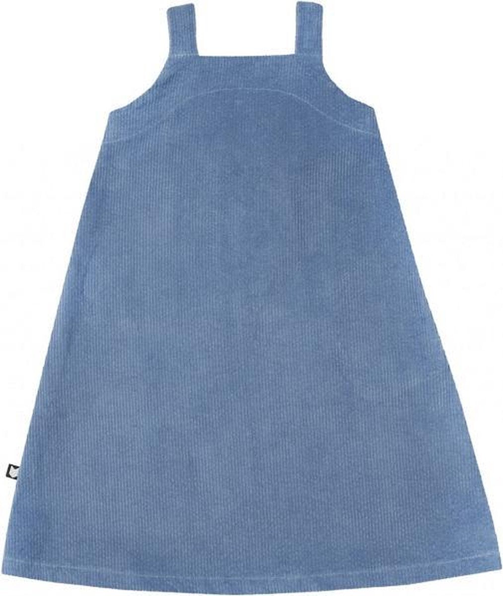 HEBE - jurk - spagettibandjes - corduroy - licht blauw - Maat 98/104