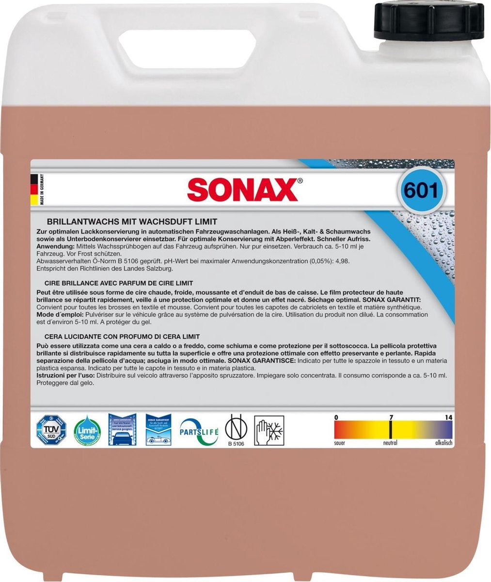 Sonax Autowax Limit Briljant 10 Liter Bruin