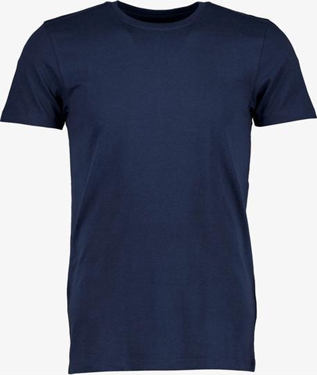 Unsigned heren T-shirt organic katoen - Blauw - Maat XL