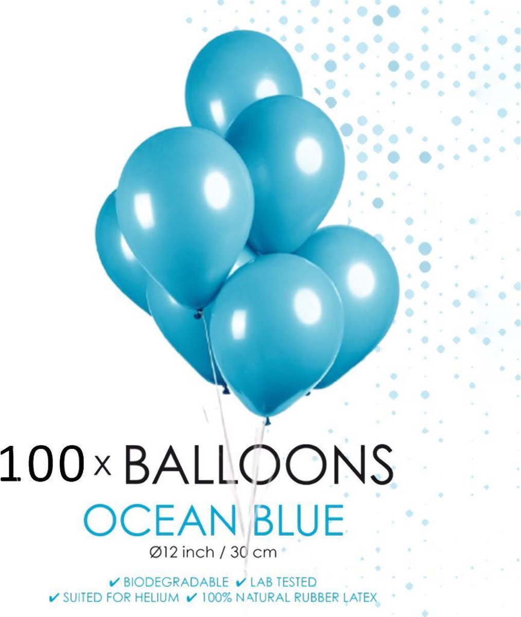 100 ballonnen oceaan blauw 12 inch.