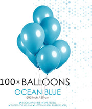 100 ballonnen oceaan blauw 12 inch.