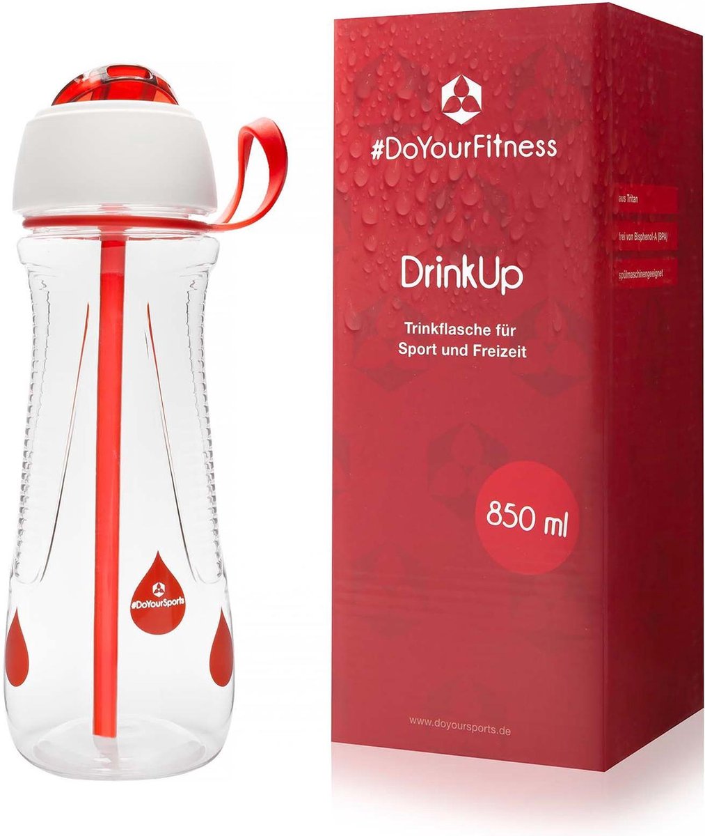 #DoYourFitness - Drinkfles - »DrinkUp« - Sportfles  - 850ml  - Rood