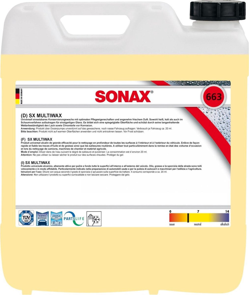 Sonax Autowax Multi Sx 10 Liter Geel