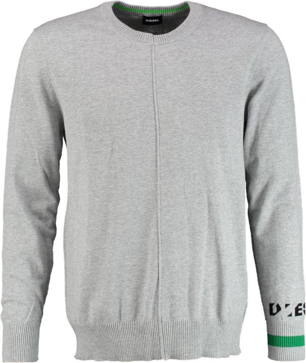 Diesel zachte grijze slim fit trui katoen - Maat XXL