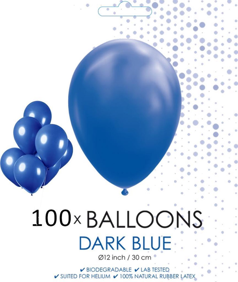 100 ballonnen donker blauw 12 inch.