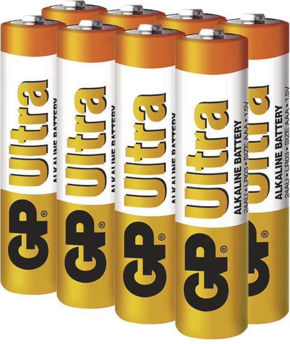 GP Ultra Alkaline AAA batterijen - 8 stuks in blisterverpakking ( LR03 - Potlood - Micro batterij )