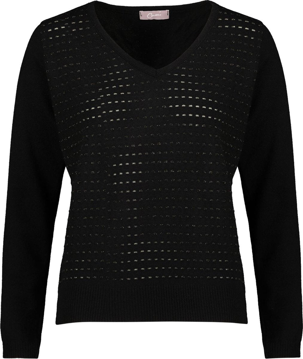 Cassis - Trui met streepjes in goudkleurige lurex - Zwart