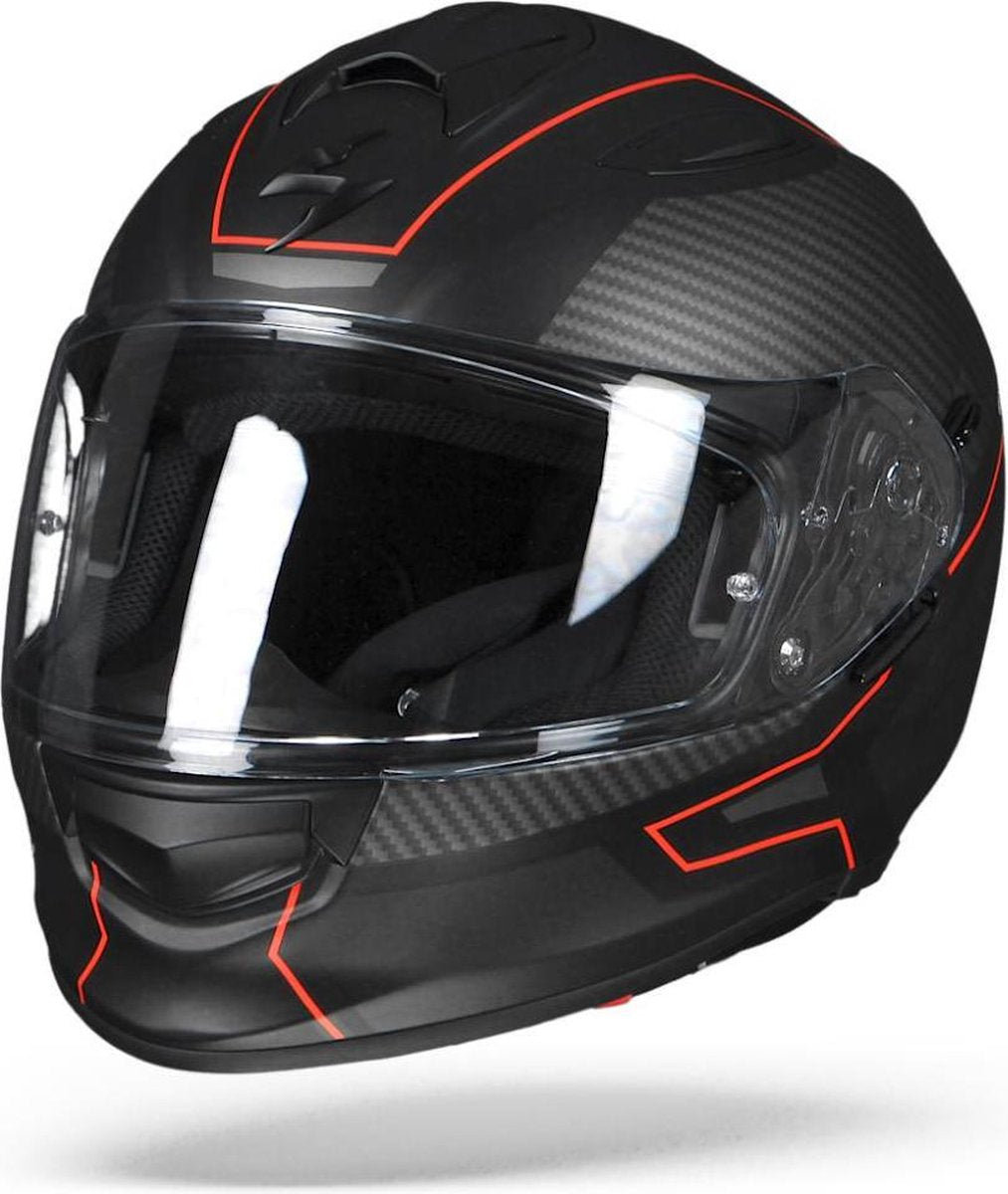 Scorpion EXO-510 Air Frame Mat Zwart Rood Integraalhelm - Motorhelm - Maat XL