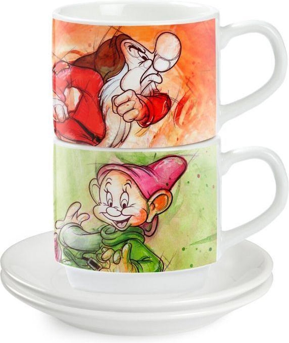 Disney Egan Set 2 Stapelbare Espresso Kopjes Grumpy & Dopey