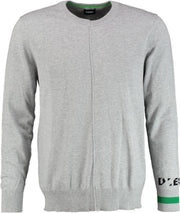 Diesel zachte grijze slim fit trui katoen - Maat S