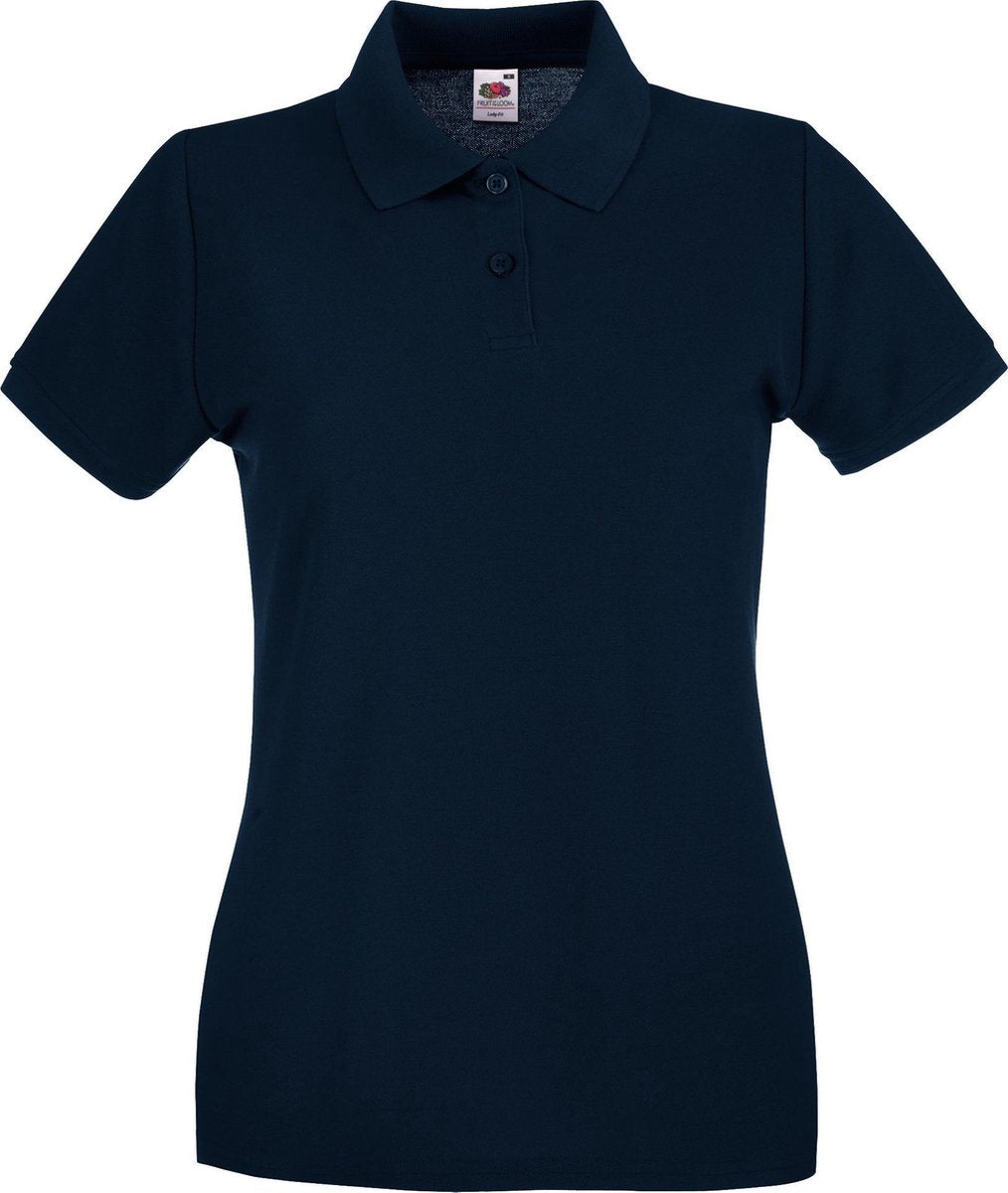 Fruit Of The Loom Vrouwen Dames-Fit Premium Poloshirt Met Korte Mouwen (Donker Marine)