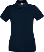 Fruit Of The Loom Vrouwen Dames-Fit Premium Poloshirt Met Korte Mouwen (Donker Marine)