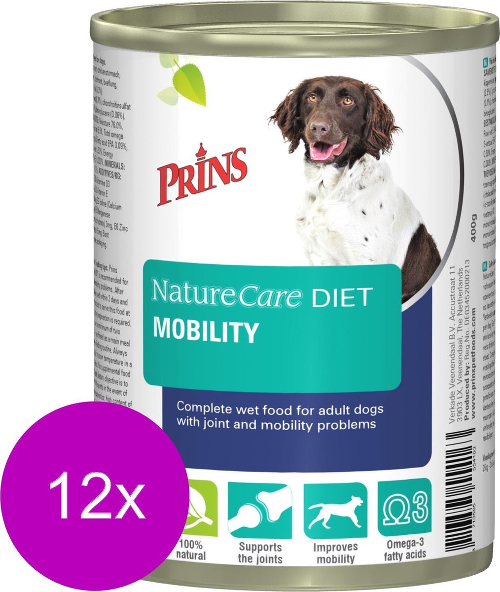 Prins Naturecare Diet Dog Mobility - Hondenvoer - 12 x 400 g