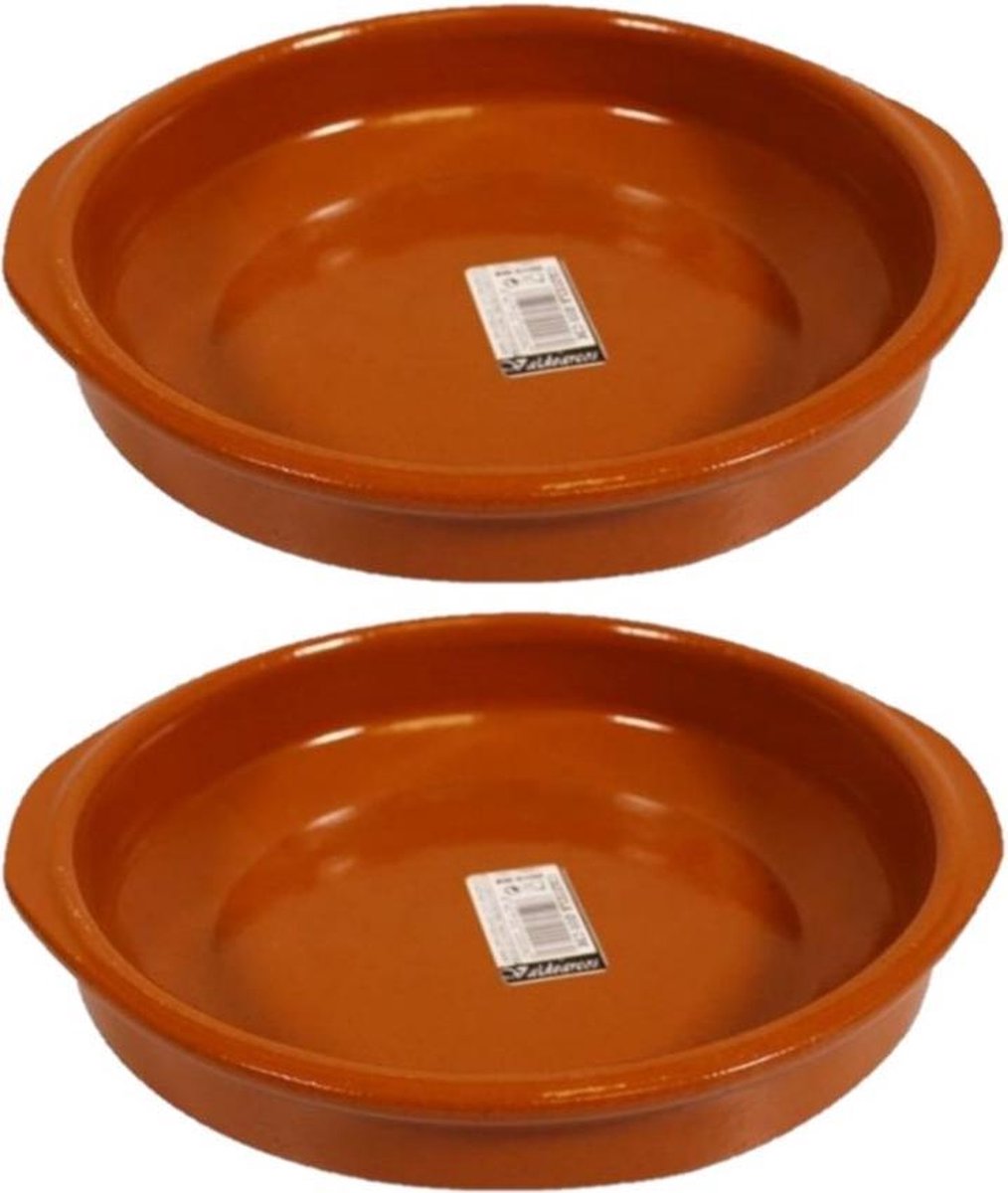 Set van 2x stuks tapas borden/schalen Alicante met handvatten 20 cm - Tapas serveerschalen/borden/ovenschalen