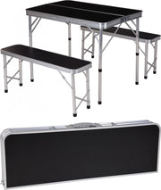 Inklapbare Campingtafel met 2 banken | 90 x 60 x 70cm