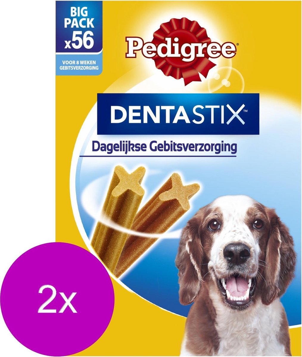 Pedigree Dentastix Multi-Pack Medium - Hondensnacks - 2 x 56 stuks