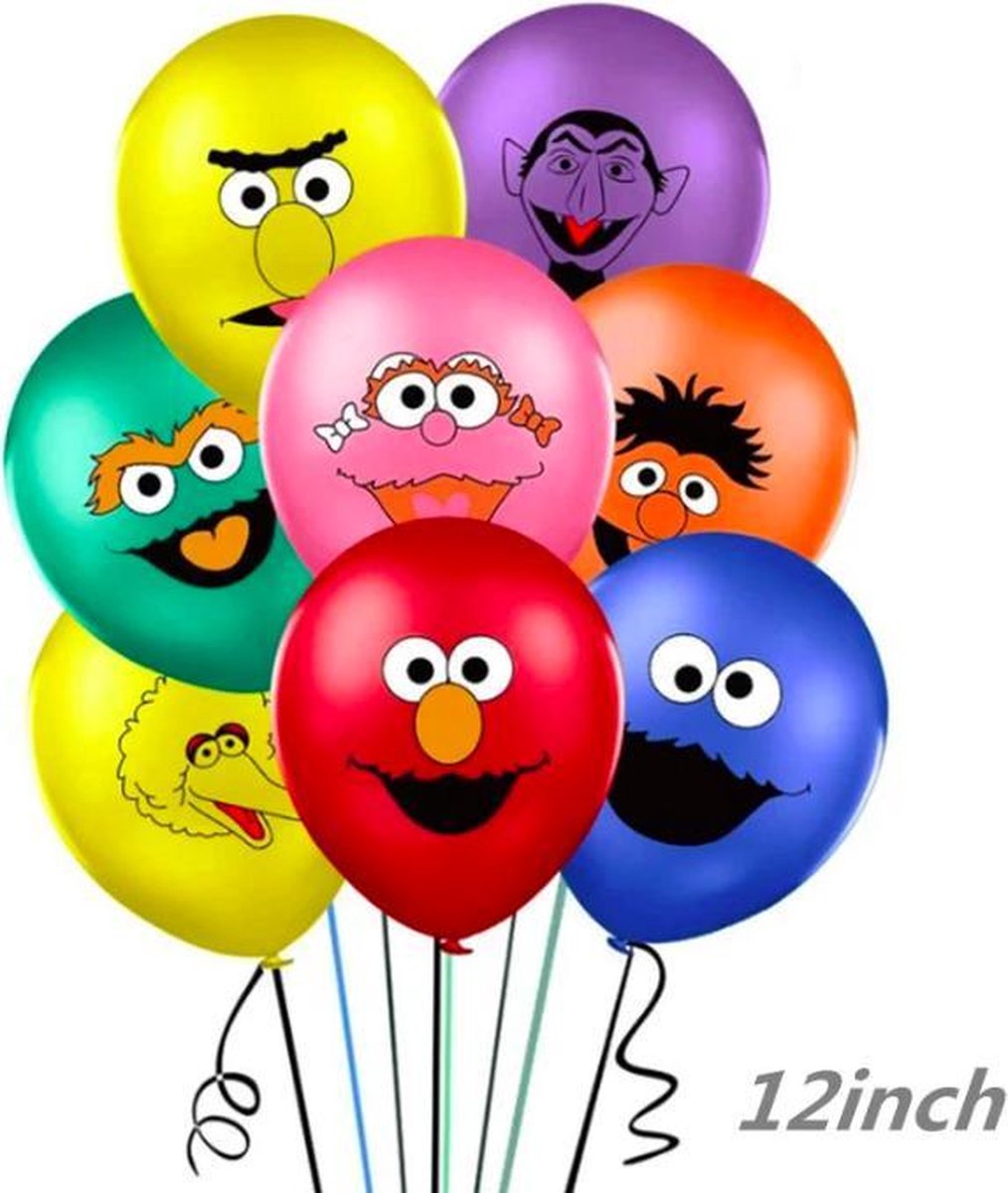 ProductGoods - 10x Sesamstraat Ballonnen Verjaardag - Verjaardag Kinderen - Ballonnen - Ballonnen Verjaardag - Sesamstraat - Kinderfeestje