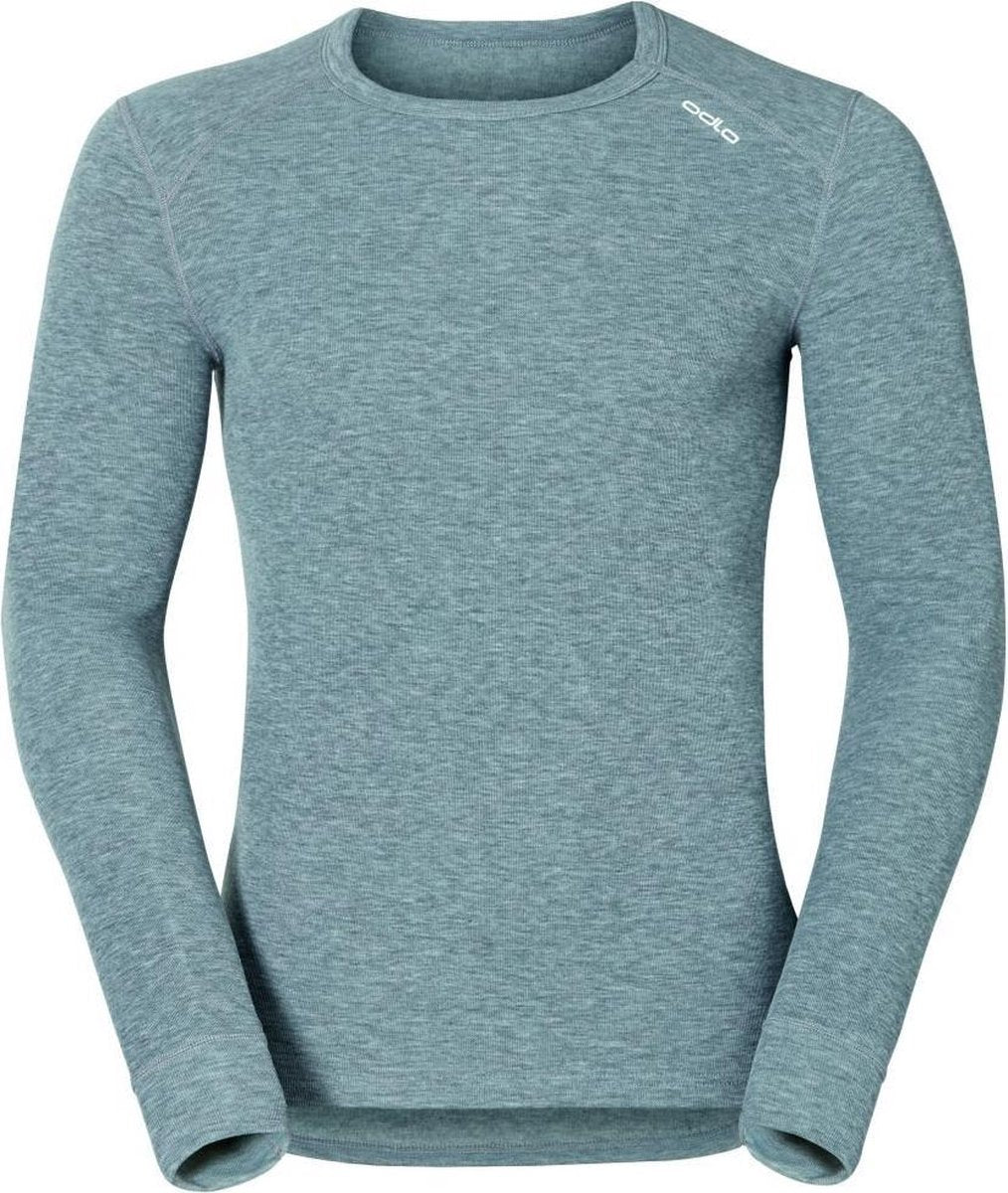 Odlo Bl Top Crew Neck L/S Active Warm Heren Thermoshirt - Grey Melange - Maat L