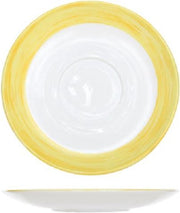 Arcoroc Brush - Onderbordjes - Geel - 14cm - (Set van 6) En Yourkitchen E-kookboek - Heerlijke Smulrecepten