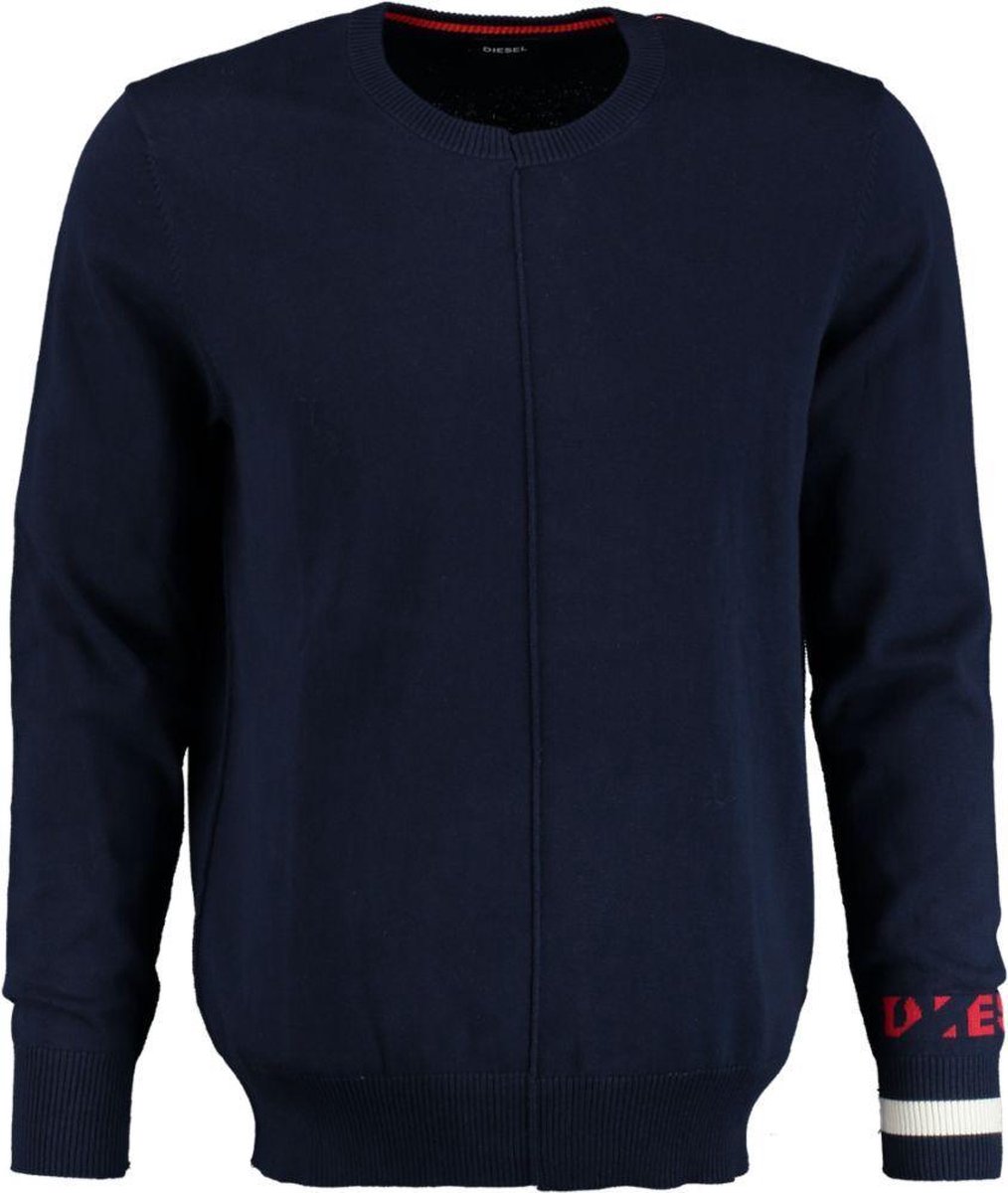 Diesel zachte blauwe slim fit trui katoen - Maat S