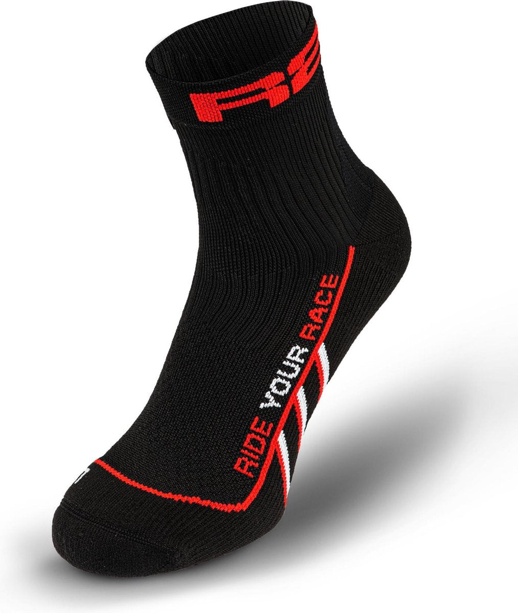 R2 Salsa Fietssokken Zwart/Rood S (35 - 38)