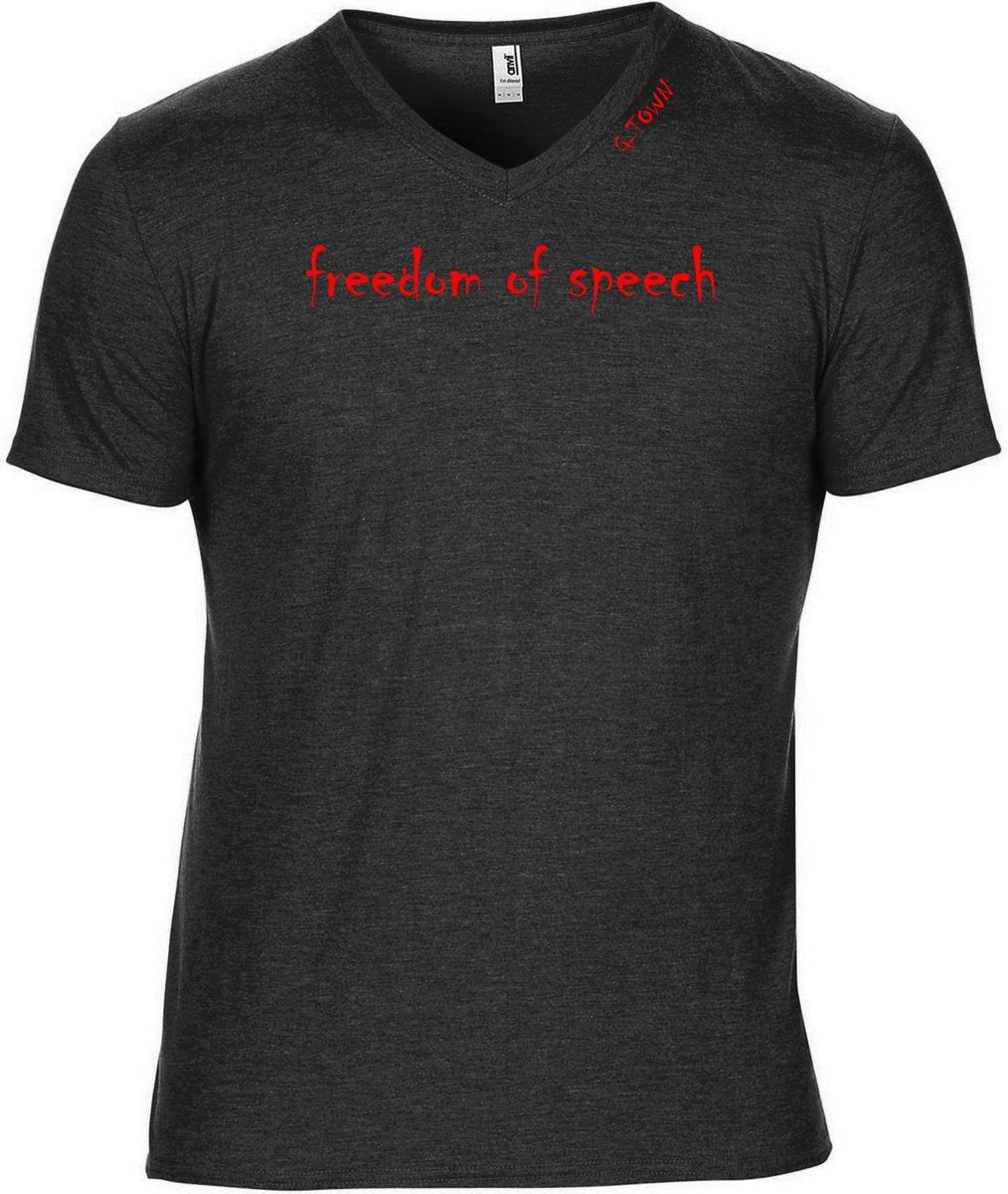 G-TOWN Freedom Of Speech Zwart Heren T-shirt Maat L