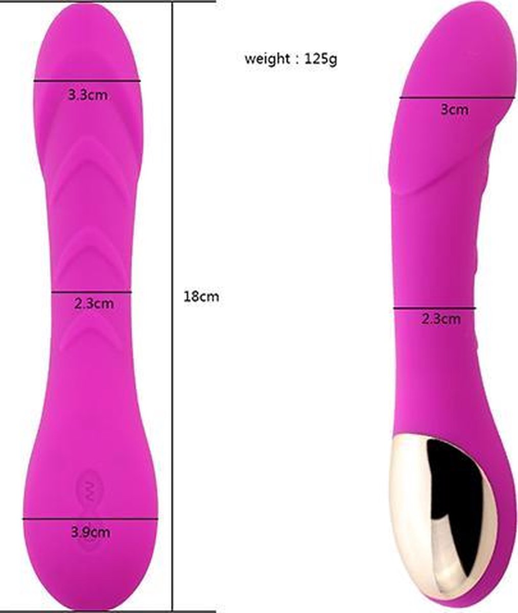 Oplaadbare vibrator - 18 cm - 12 verschillende snelheden - G-spot touch - USB aansluiting