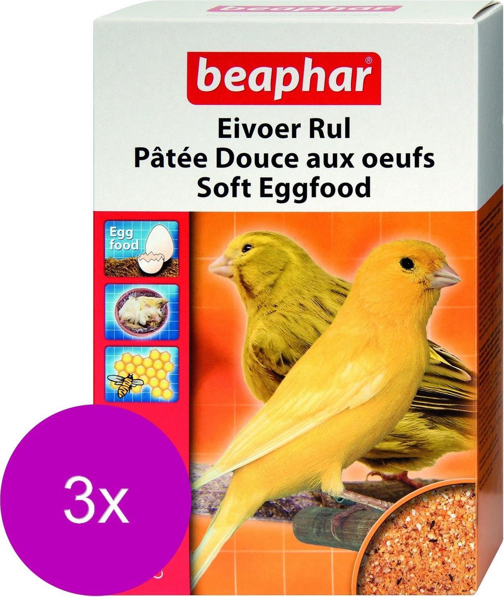 Beaphar Eivoer Rul - Vogelvoer - 3 x 1 kg