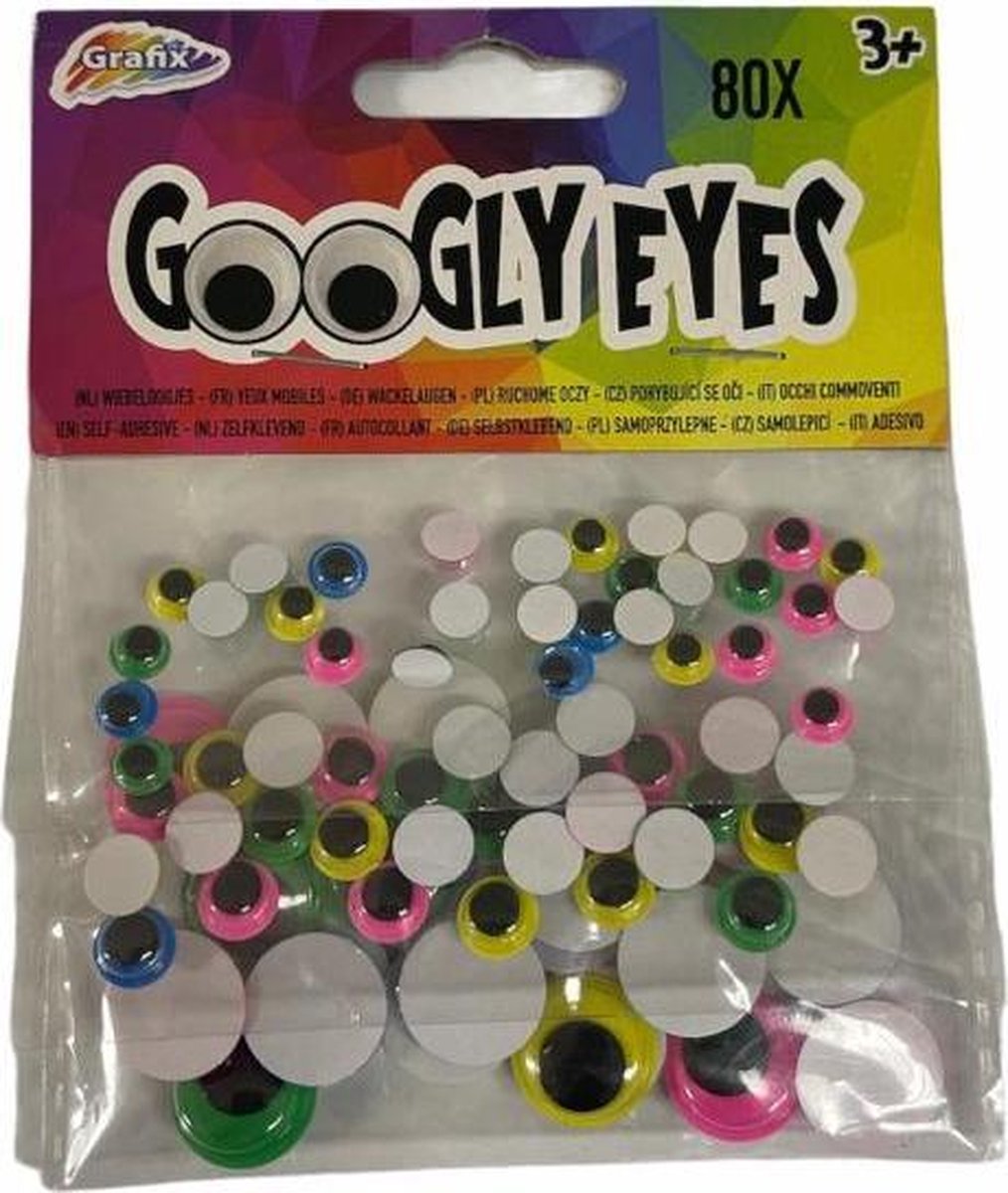 Googly Knutstel Eyes | 80 Stuks | Neon Kleuren