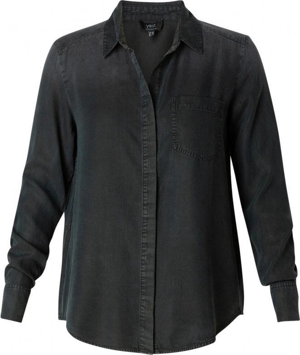 YESTA Harper Blouse - Washed Black - maat 1(48)
