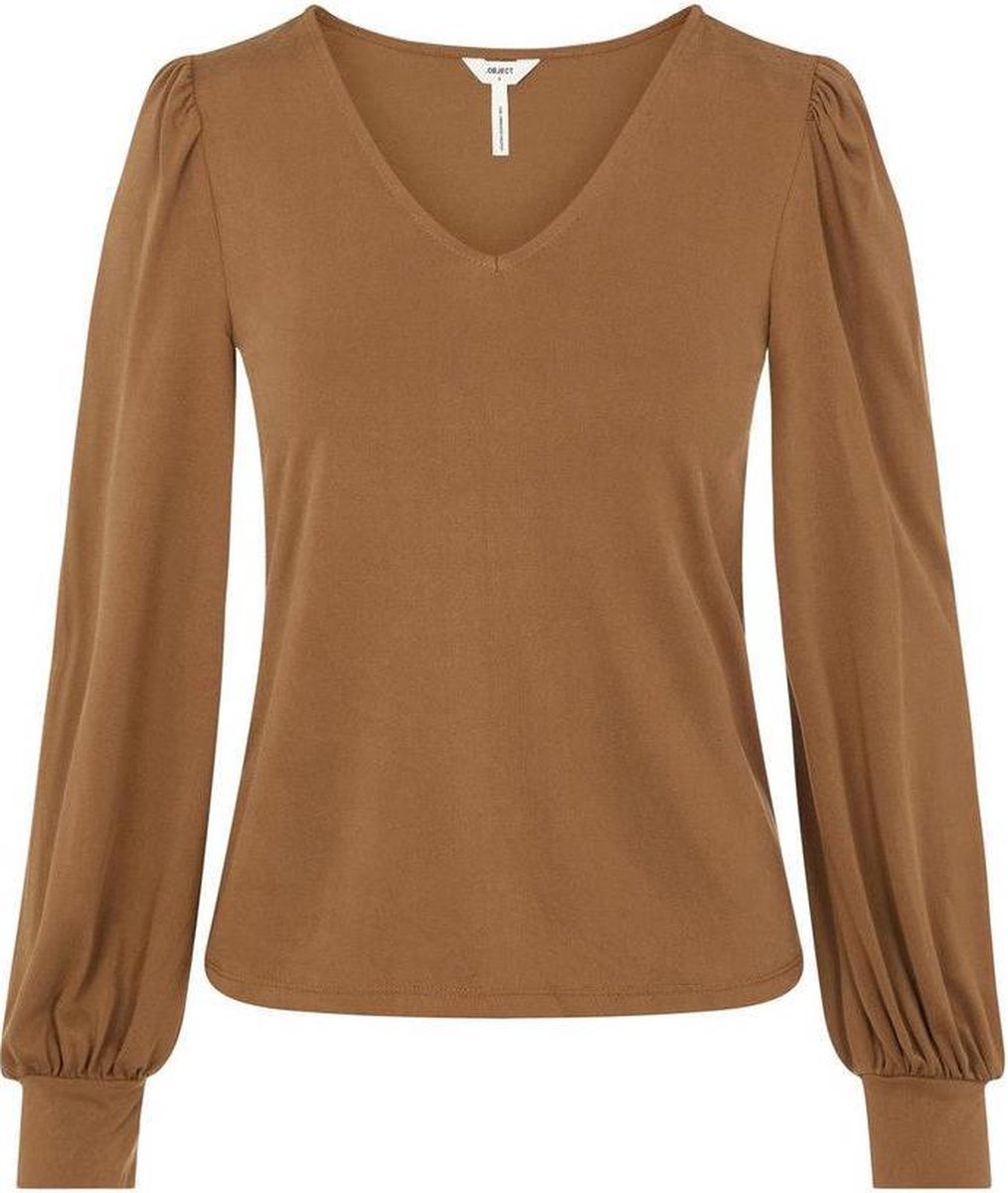 Objannie L/s V-neck Top Noos 23035748 Sepia
