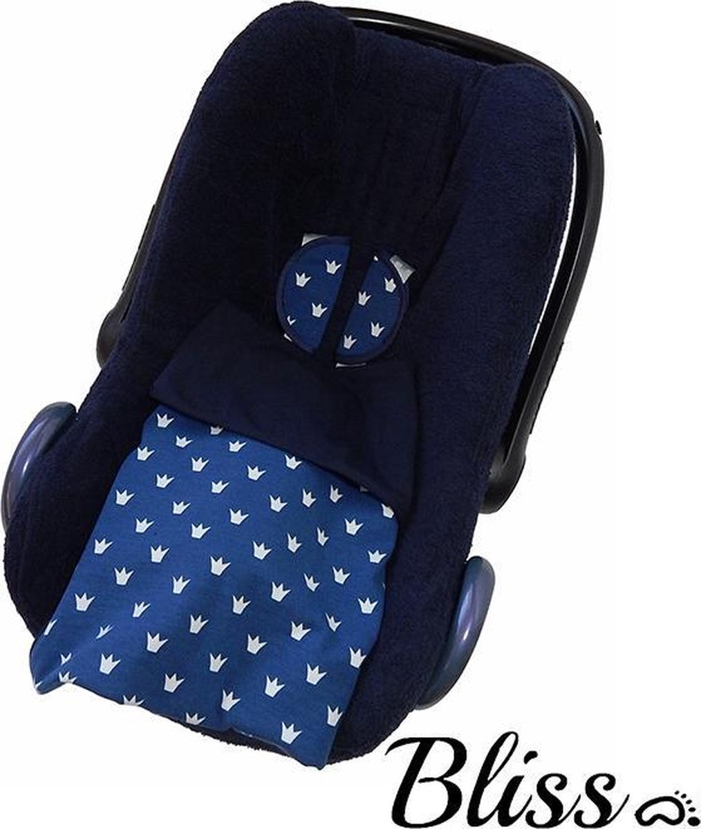 Wallabiezzz - Babydeken - Kroontjes Blauw - 75x90cm
