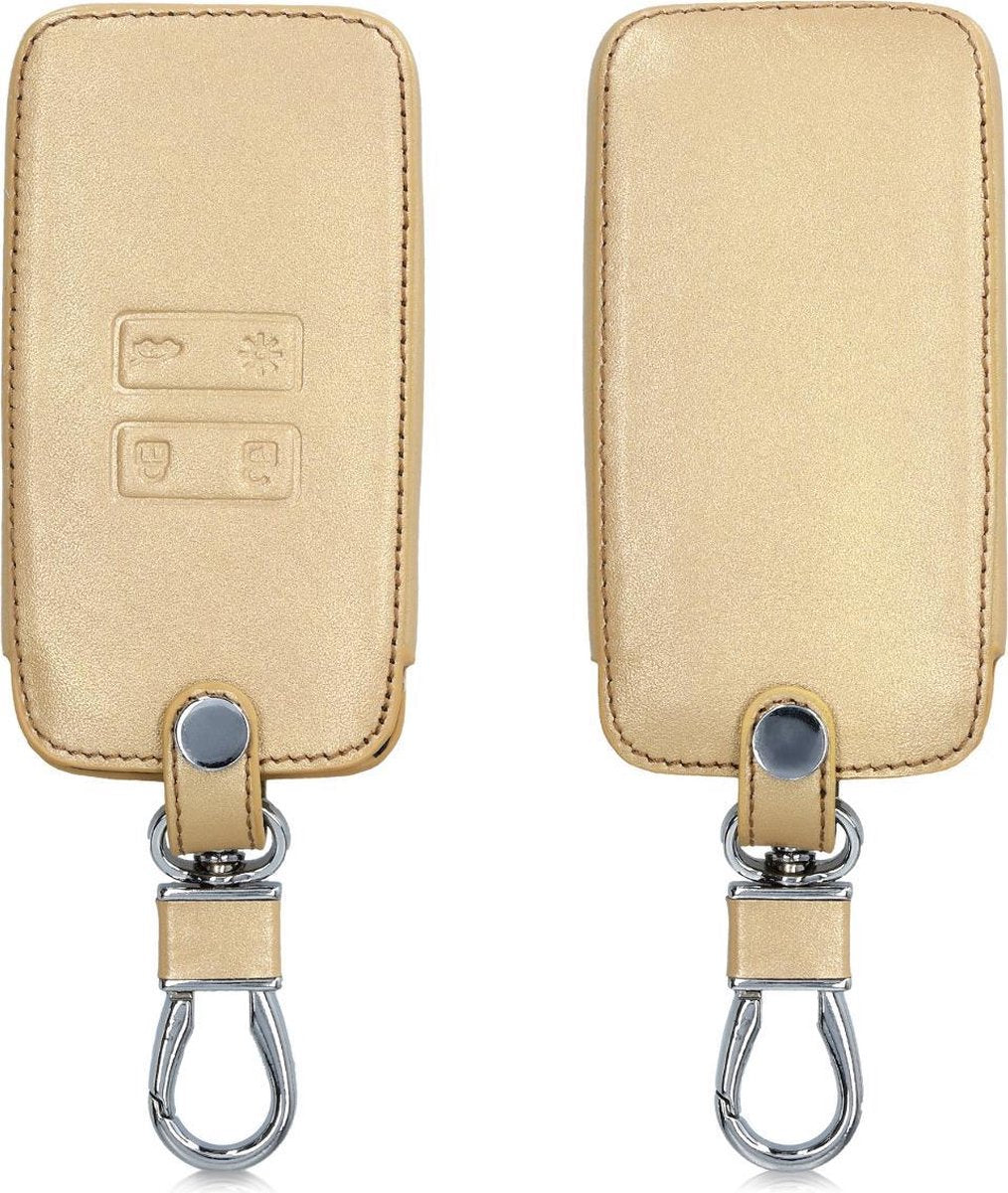 kwmobile autosleutelhoes voor Renault 4-knops Smartkey autosleutel (alleen Keyless Go) - Beschermhoes van imitatieleer in goud