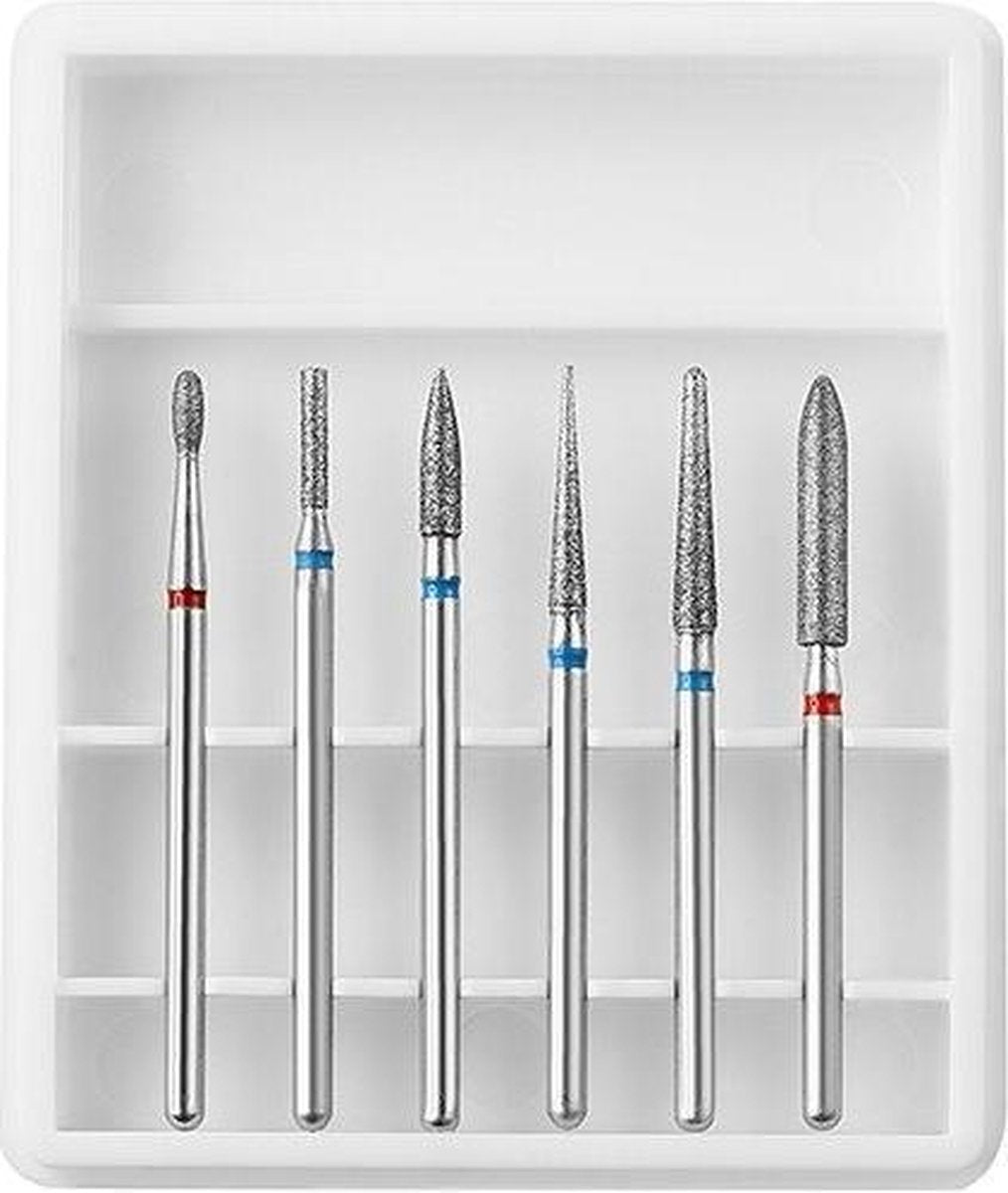 Keramische Frees - Nagel Frees - Keramische nagelboortjes - Pedicure en Manicure - Nagelfrees Bitje - Nagelboortjes - Keramische Nail Boren Set - Wit - 6 Stuks (6)