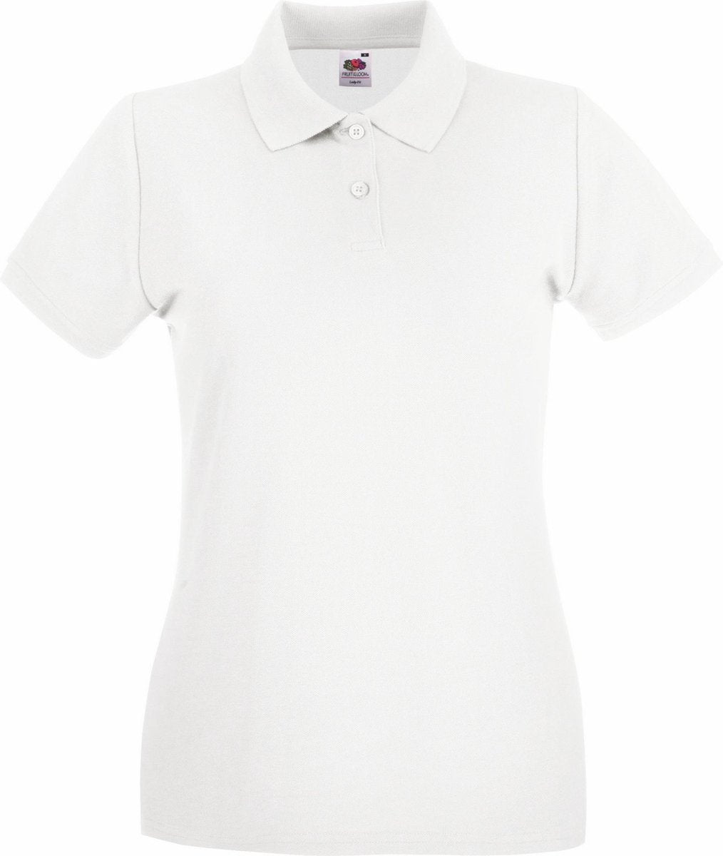 Fruit Of The Loom Vrouwen Dames-Fit Premium Poloshirt Met Korte Mouwen (Wit)