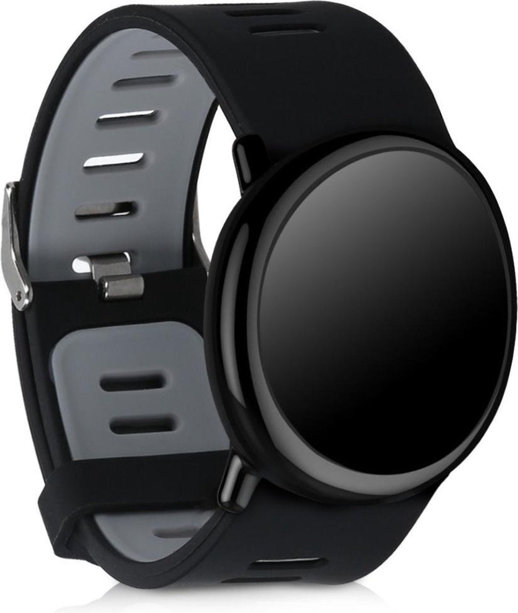 kwmobile horlogeband voor Huami Amazfit - siliconen armband voor fitnesstracker - zwart / grijs