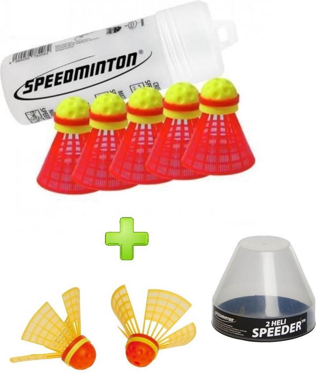 Speedminton® FUN Special - 5 FUN Speeders - 2 HELI Speeders - crossminton- speedbadminton