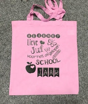 Tas Cadeau juf  BEDANKT roze