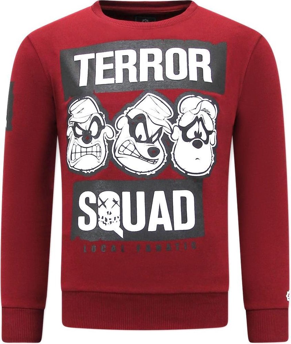 Local Fanatic Heren Sweater met Print - Terror Beagle Boys - Bordeaux - Maten: L