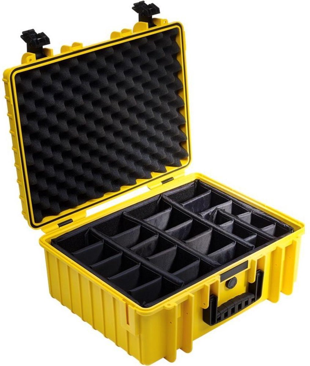 B&W International Type 6000 Outdoor Case incl. vakindeling - geel