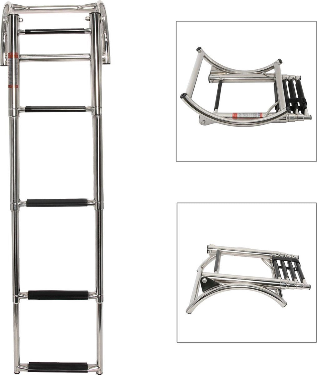 HIBO Zwemtrap Rubberboot 4-treden RVS